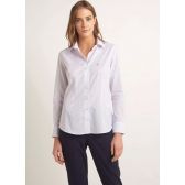 Camisa dudalina manga longa tricoline ft estampado feminina - branca