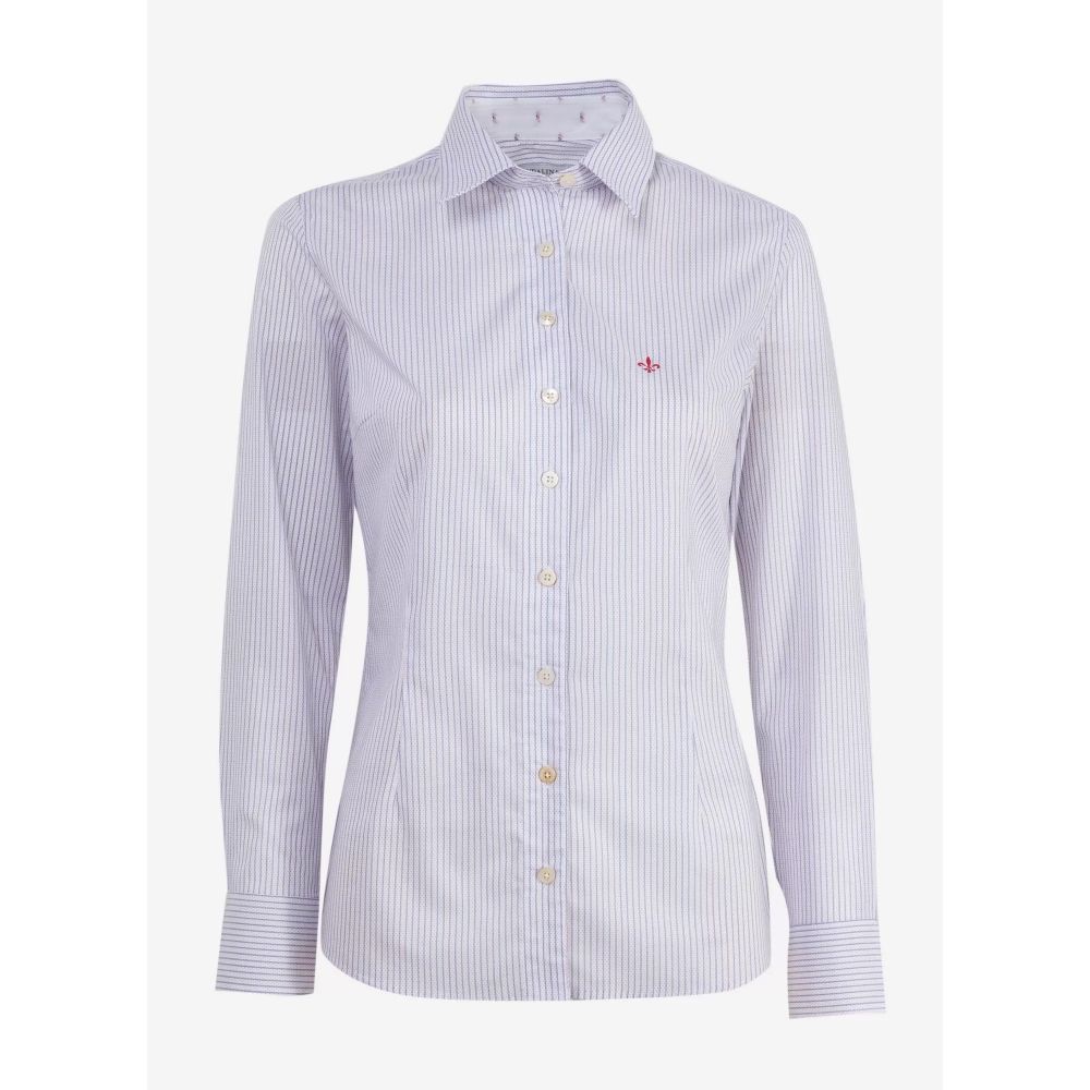 Camisa dudalina manga longa tricoline ft estampado feminina - branca