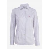 Camisa dudalina manga longa tricoline ft estampado feminina - branca