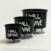 Vaso Autoirrigável I Will Survive Preto