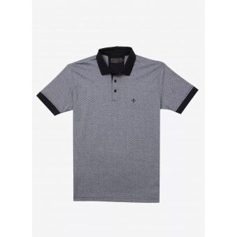 Polo Dudalina manga curta Jacquard masculina