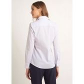 Camisa dudalina manga longa tricoline ft estampado feminina - branca