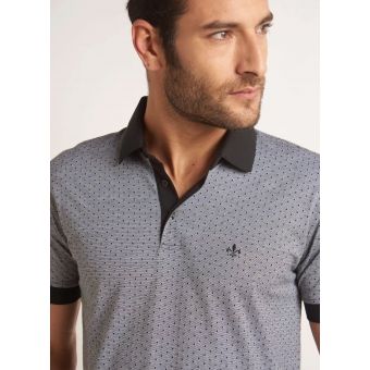 Polo Dudalina manga curta Jacquard masculina
